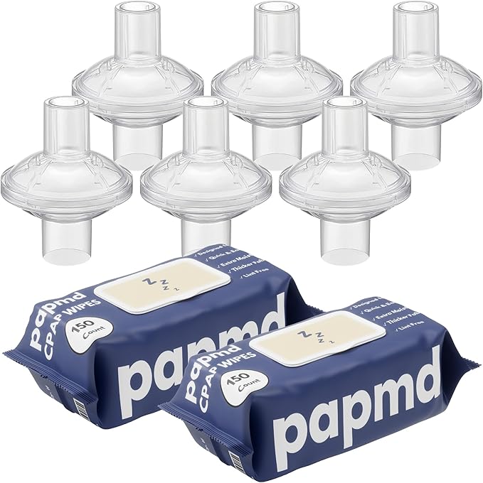 CPAP Cleaning Bundle – 2 Pack Mask Wipes & 6-Pack Filters for CPAP Machines