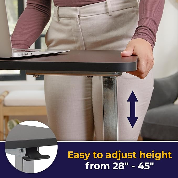 Drive Medical Overbed Table with Wheels – Adjustable Bedside Tray Table