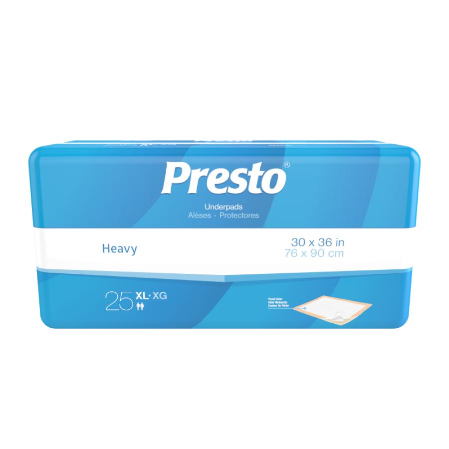 Presto Heavy Absorbency Underpads, Disposable, 100 Count