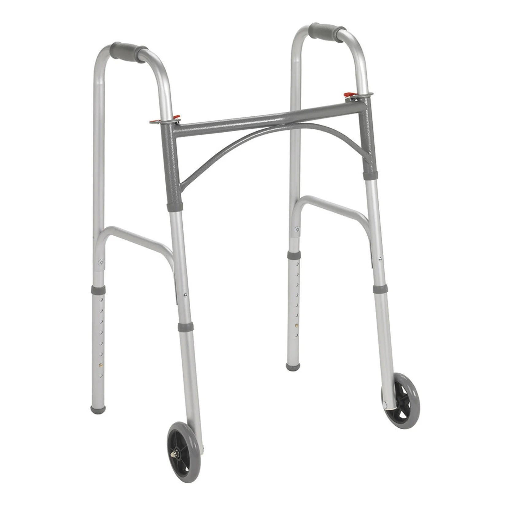Drive Folding Walker Two Button with 5" Wheels Rolling
