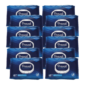 Prevail Adult Disposable Washcloths, Scented - 12 Packs of 48 (576ct)
