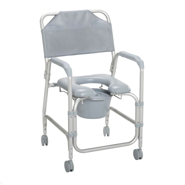 Medical commode chair with wheels on a white background, Drive Portable Shower Chair Commode with Wheels