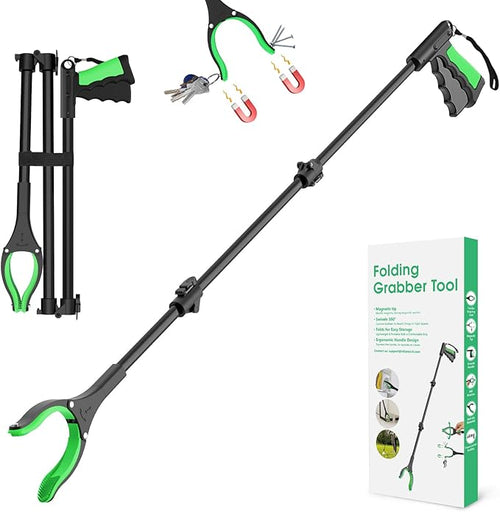 52" Extra Long Grabber Reacher Tool – With Magnetic Tip & Rotating Anti-Slip Jaw