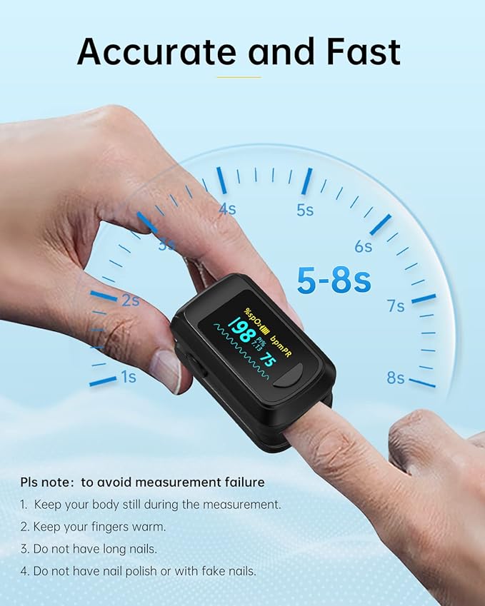 Fingertip Pulse Oximeter – Blood Oxygen & Heart Rate Monitor