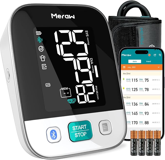 Bluetooth Blood Pressure Monitor for Home Use – Digital Arm Cuff