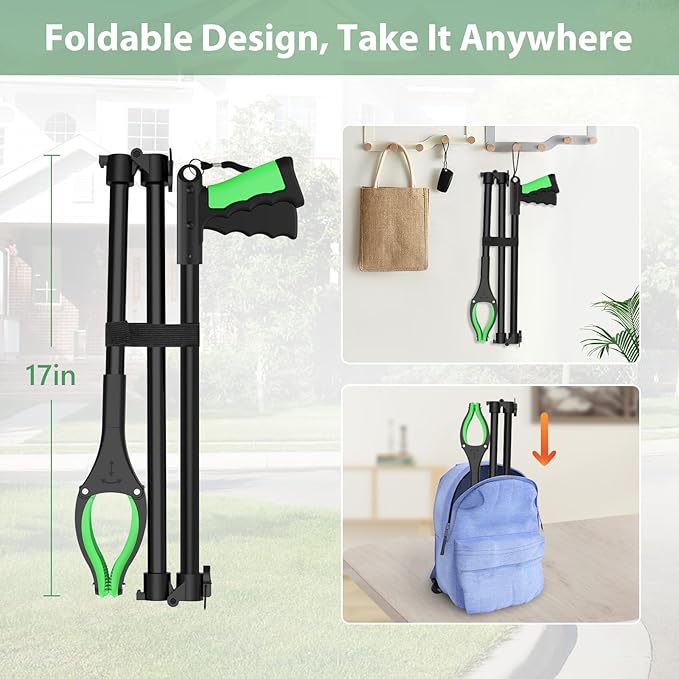 52" Extra Long Grabber Reacher Tool – With Magnetic Tip & Rotating Anti-Slip Jaw