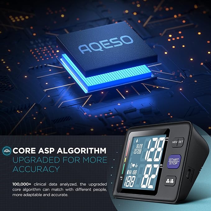 Upper Arm Blood Pressure Monitor with 2 Cuff Sizes (M/L & XL)