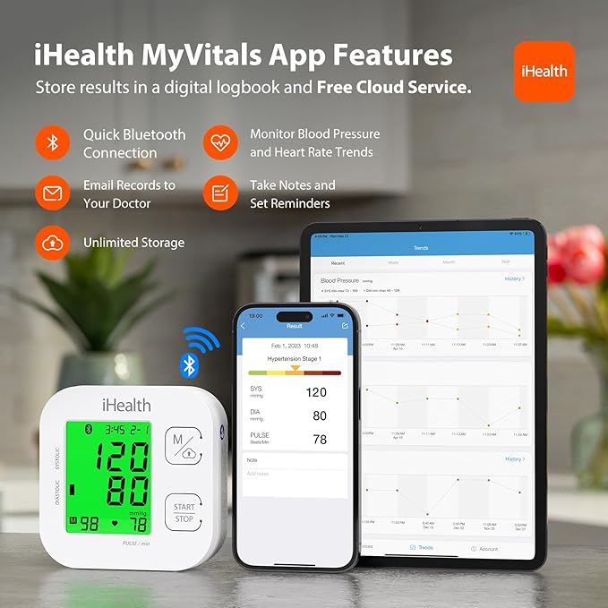 iHealth Track Smart Upper Arm Blood Pressure Monitor