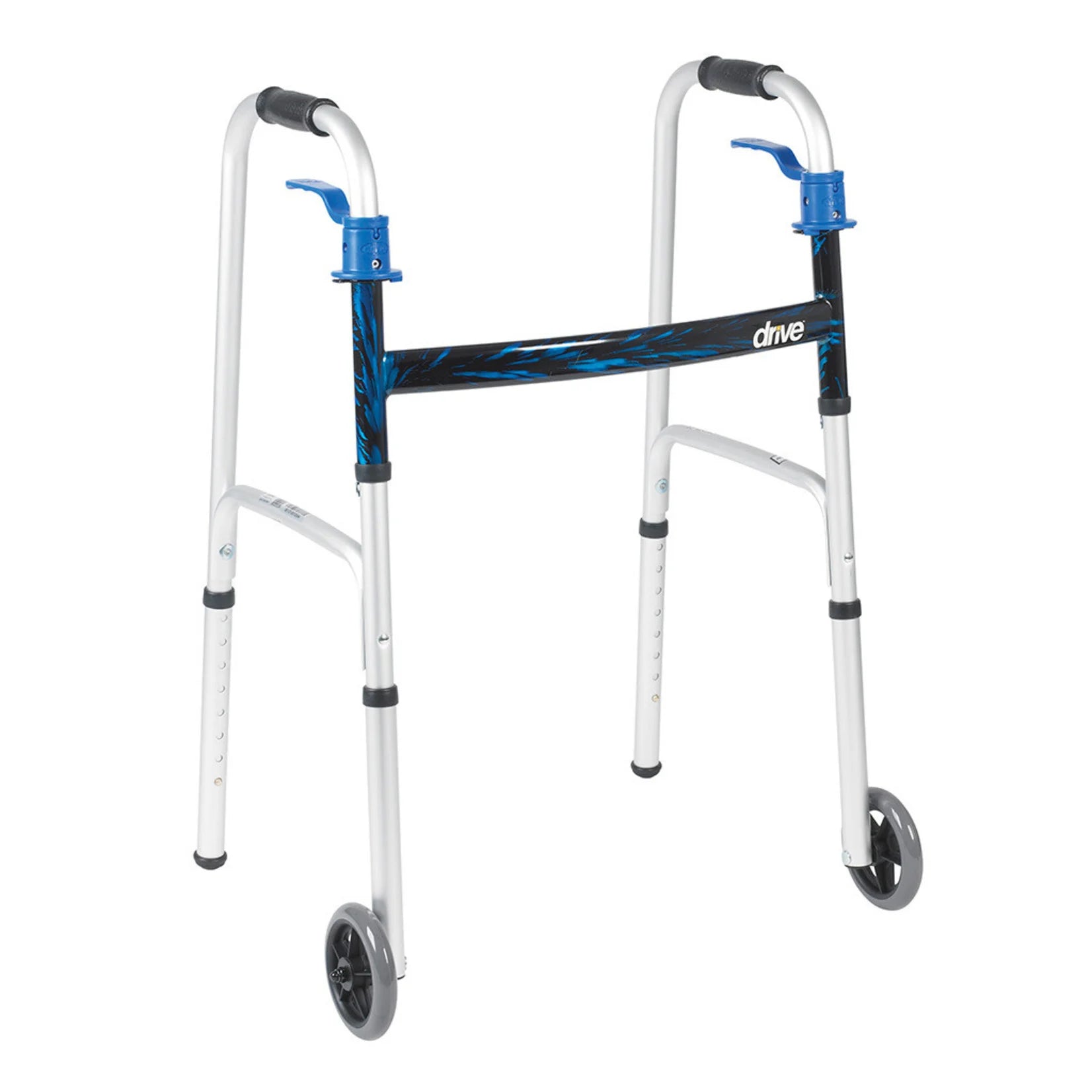 Drive Deluxe Trigger Release Folding Rolling Walker with 5" Wheels