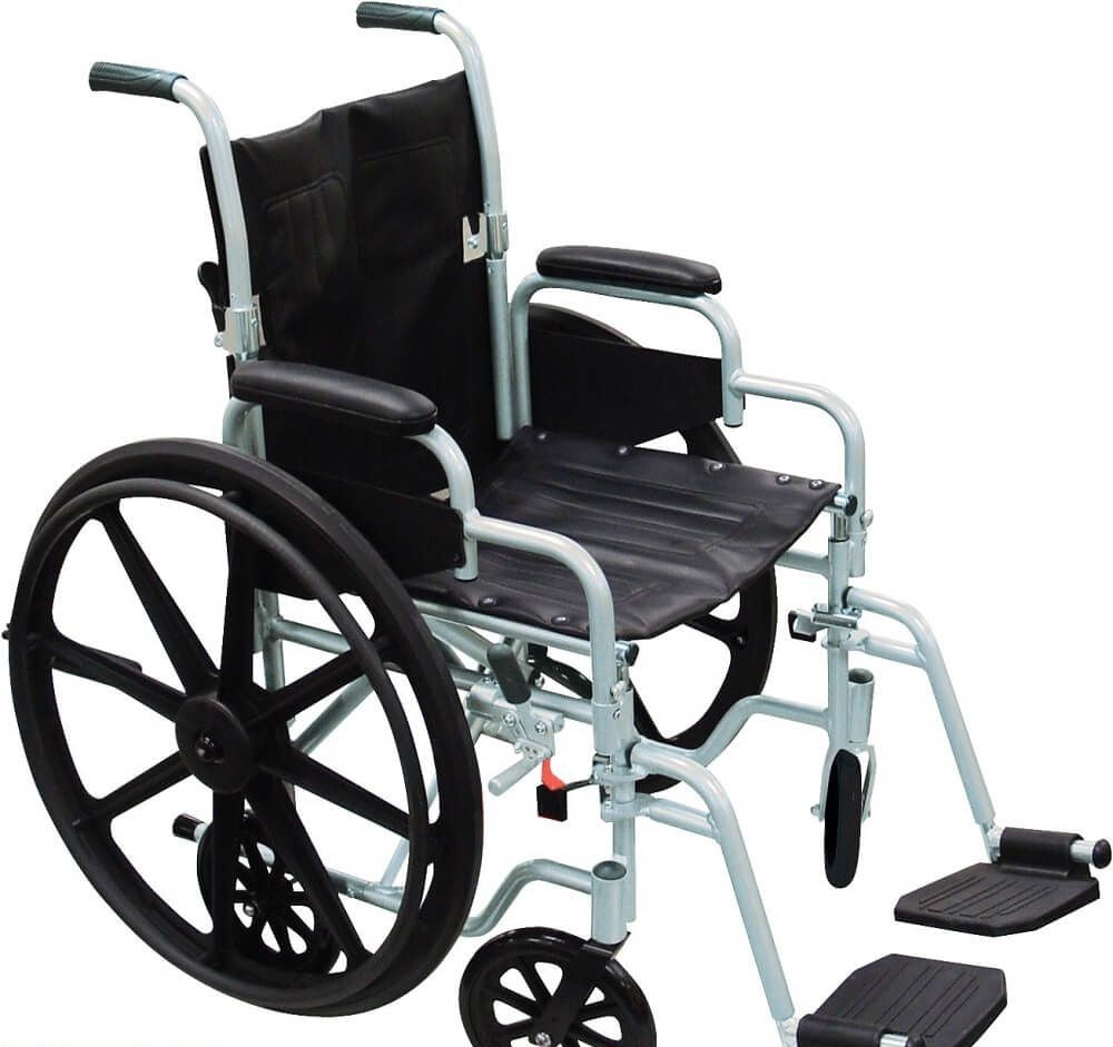 Drive Medical Poly-Fly Hybrid Transport Manual Wheelchair
