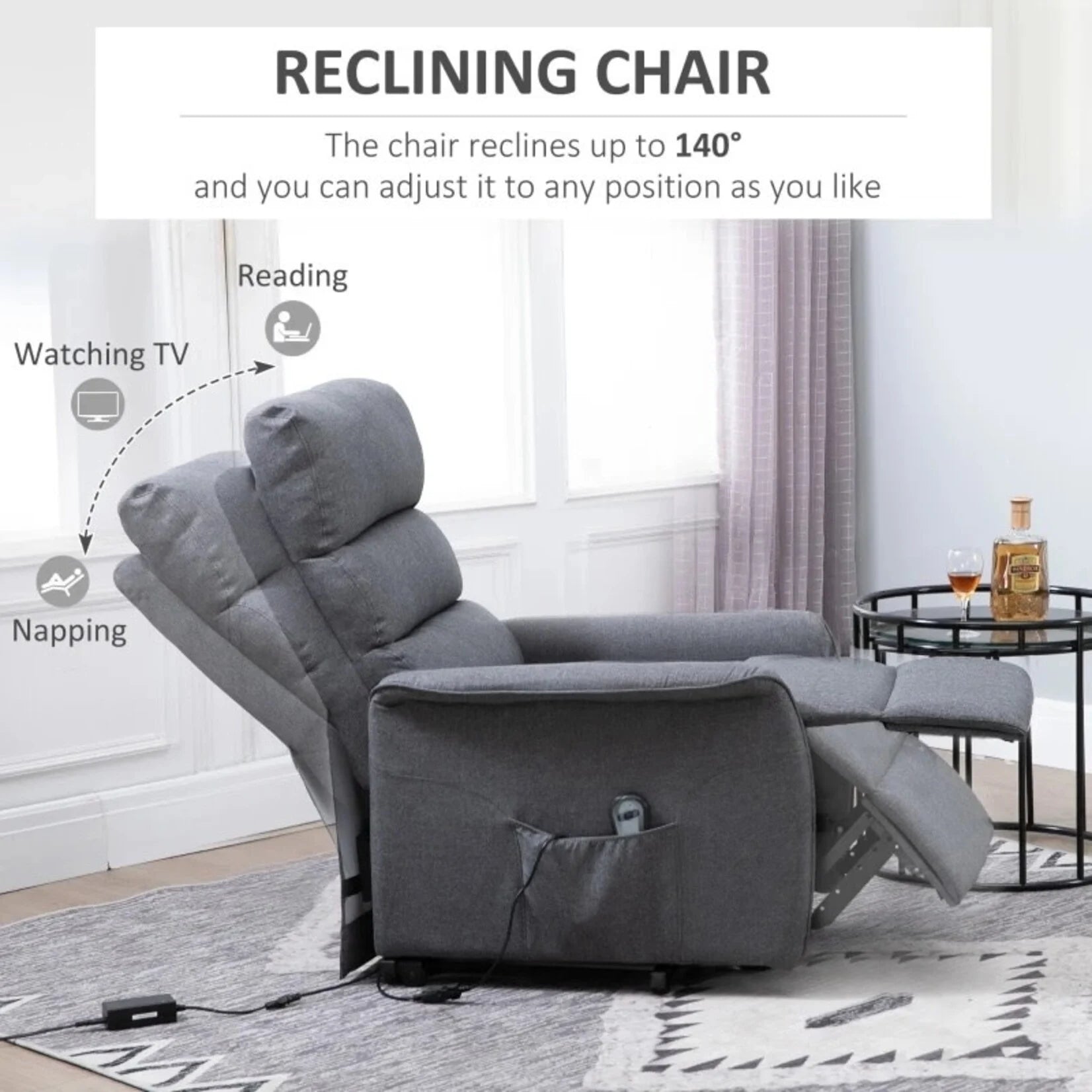 HomCom Power Lift Assist Recliner Chair