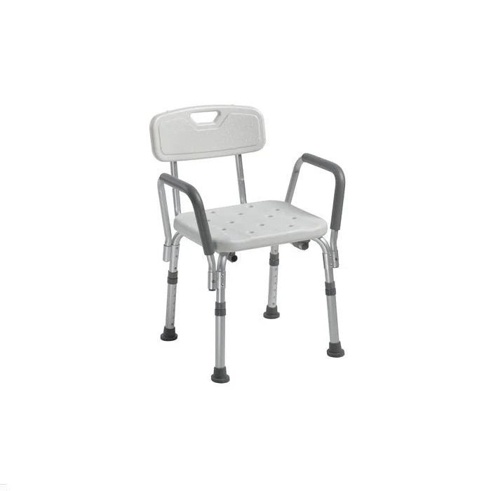 Knock Down Bath Bench with Back and Padded Arms